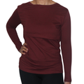 Maroon Long Sleeve Nursing T-Shirt