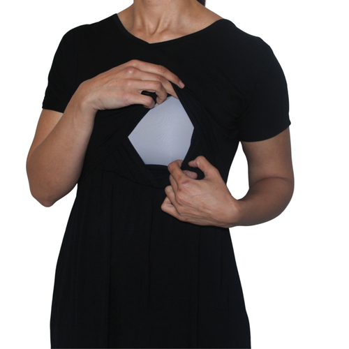 Black Maxi Nursing Dress