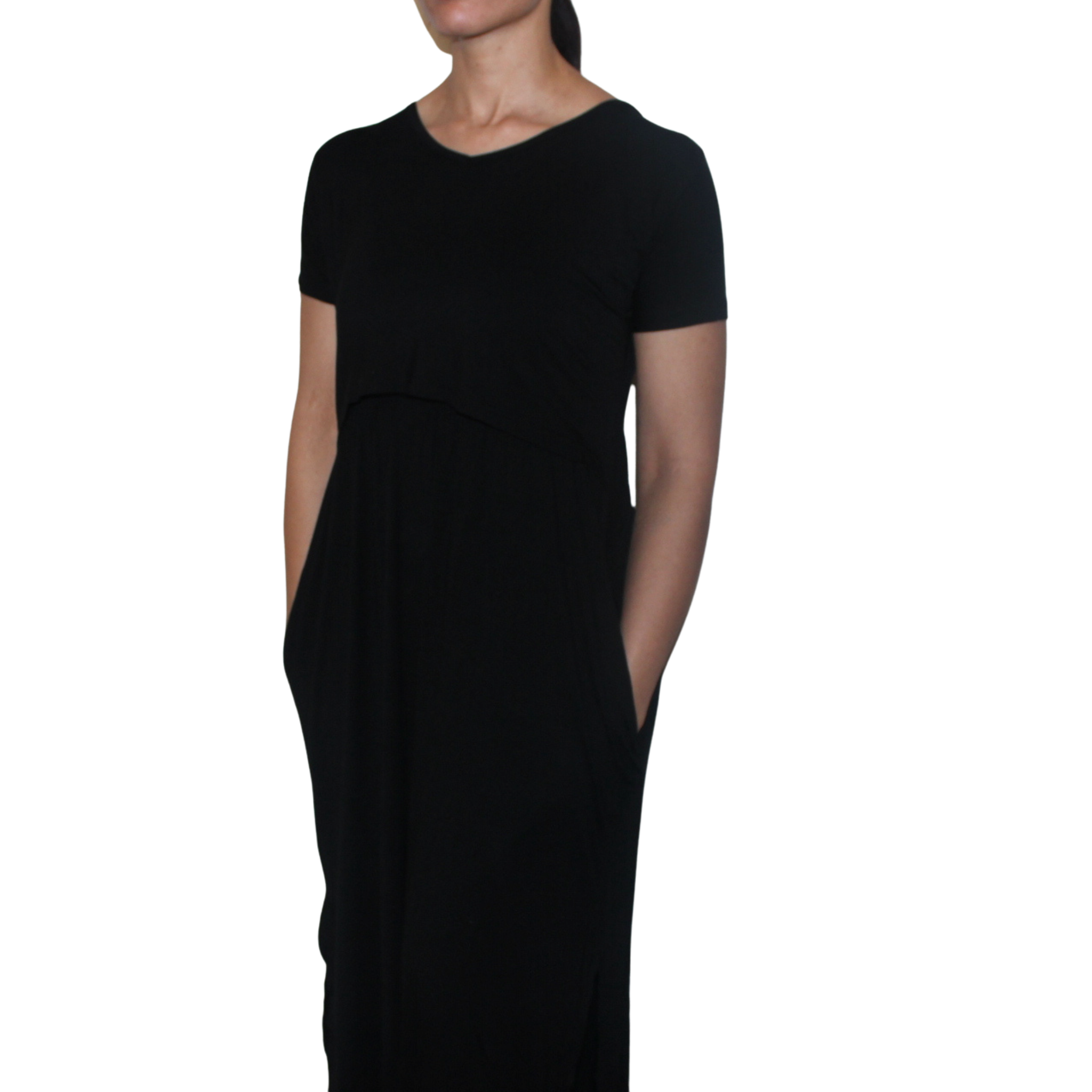 Black Maxi Nursing Dress
