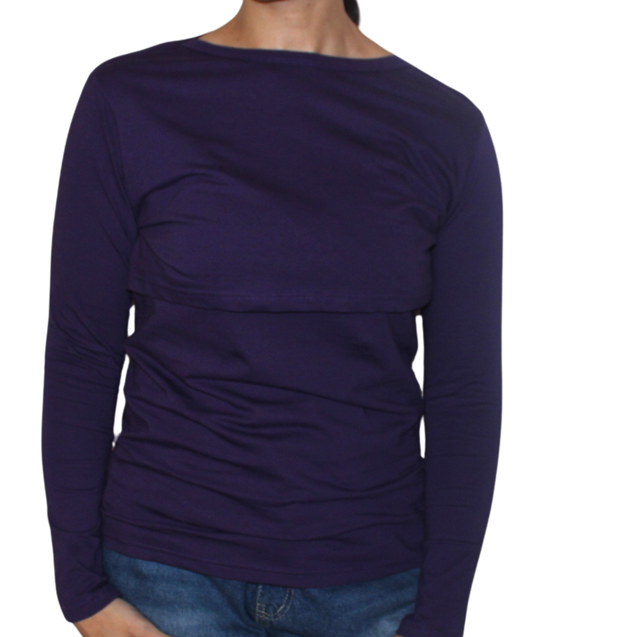 Purple Long Sleeve Nursing T-Shirt