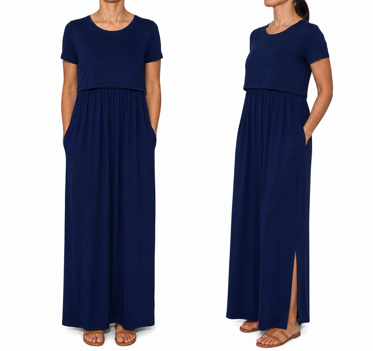 Navy Maxi Nursing Dress