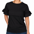 Black Ruffle Nursing T-Shirt